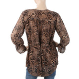 Women's Printed Top With Side Dori - Brown, Women, T-Shirts And Tops, Chase Value, Chase Value