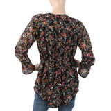 Women's Printed Top With Side Dori - Black, Women, T-Shirts And Tops, Chase Value, Chase Value