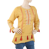 Women's Embroidered Top With Tasal - Mustard, Women, T-Shirts And Tops, Chase Value, Chase Value