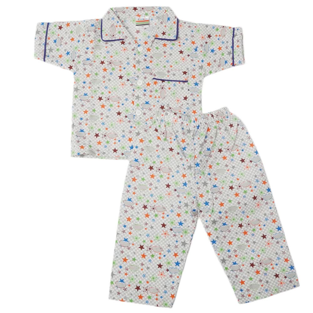 Boys Half Sleeves Sleeping Suit - Light Grey, Kids, Boys Sets And Suits, Chase Value, Chase Value