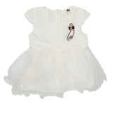 Newborn Girls Fancy Half Sleeves Net Frock - White, Kids, NB Girls Frocks, Chase Value, Chase Value
