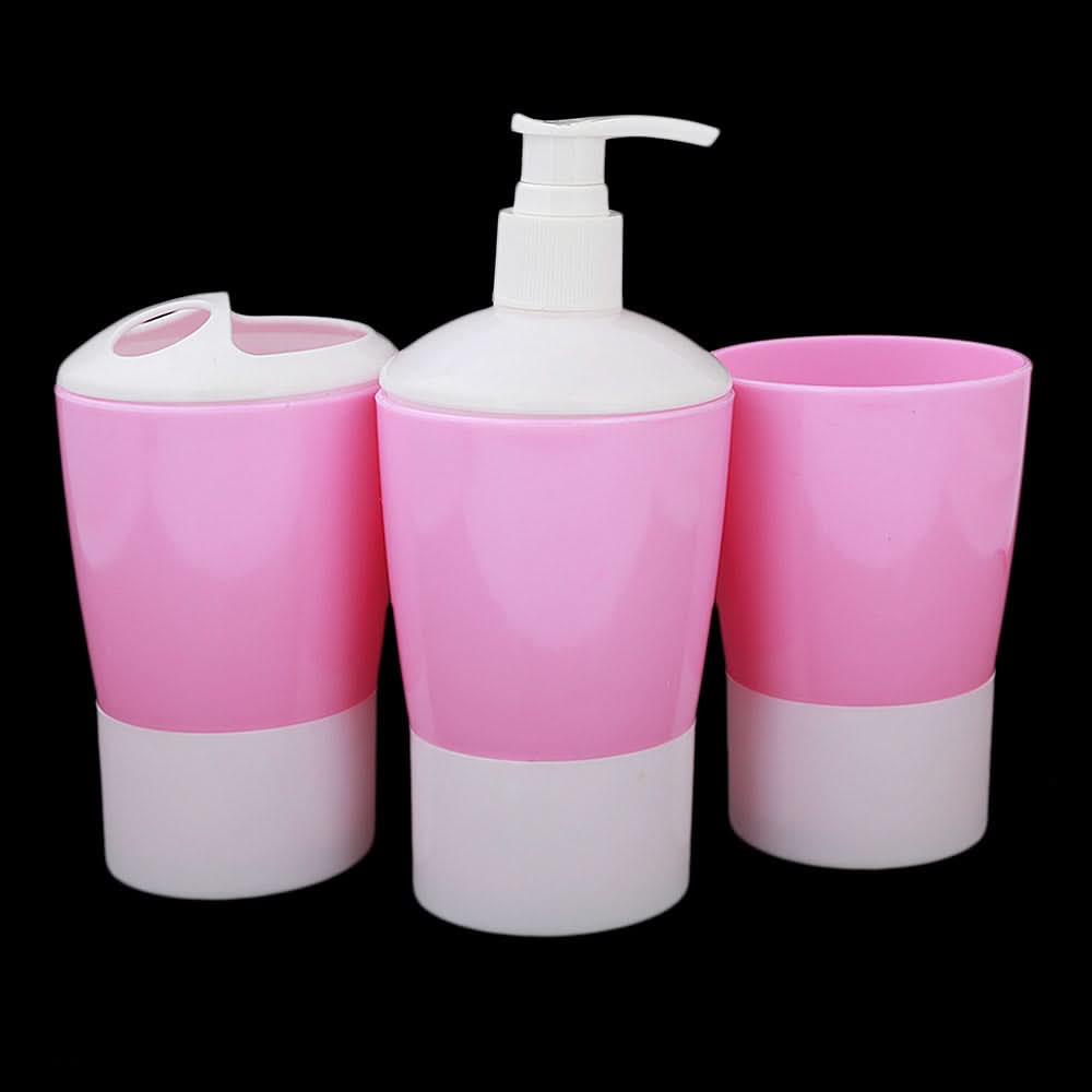 Bathroom Toiletries Set 3 Pcs - Pink, Home & Lifestyle, Storage Boxes, Chase Value, Chase Value
