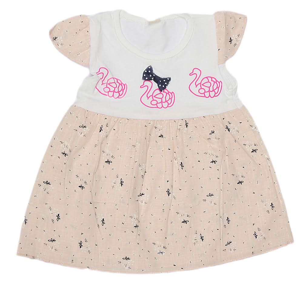 Newborn Baby Frock - Peach, Kids, NB Girls Frocks, Chase Value, Chase Value
