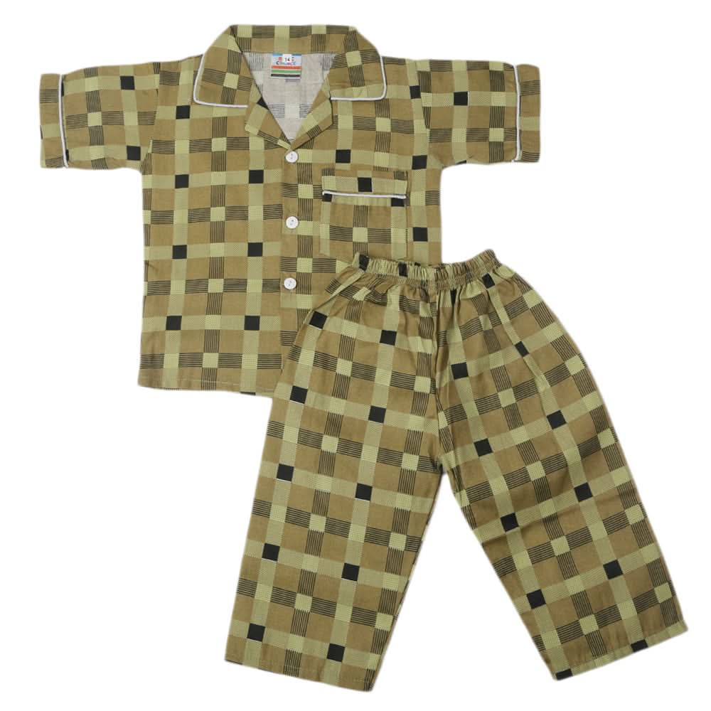 Boys Half Sleeves Sleeping Suit - Moss Green, Kids, Boys Sets And Suits, Chase Value, Chase Value