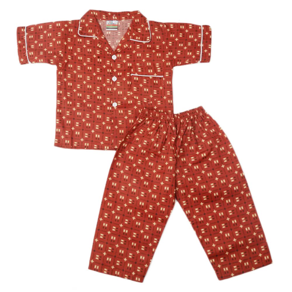 Boys Half Sleeves Sleeping Suit - Dark Brown, Kids, Boys Sets And Suits, Chase Value, Chase Value