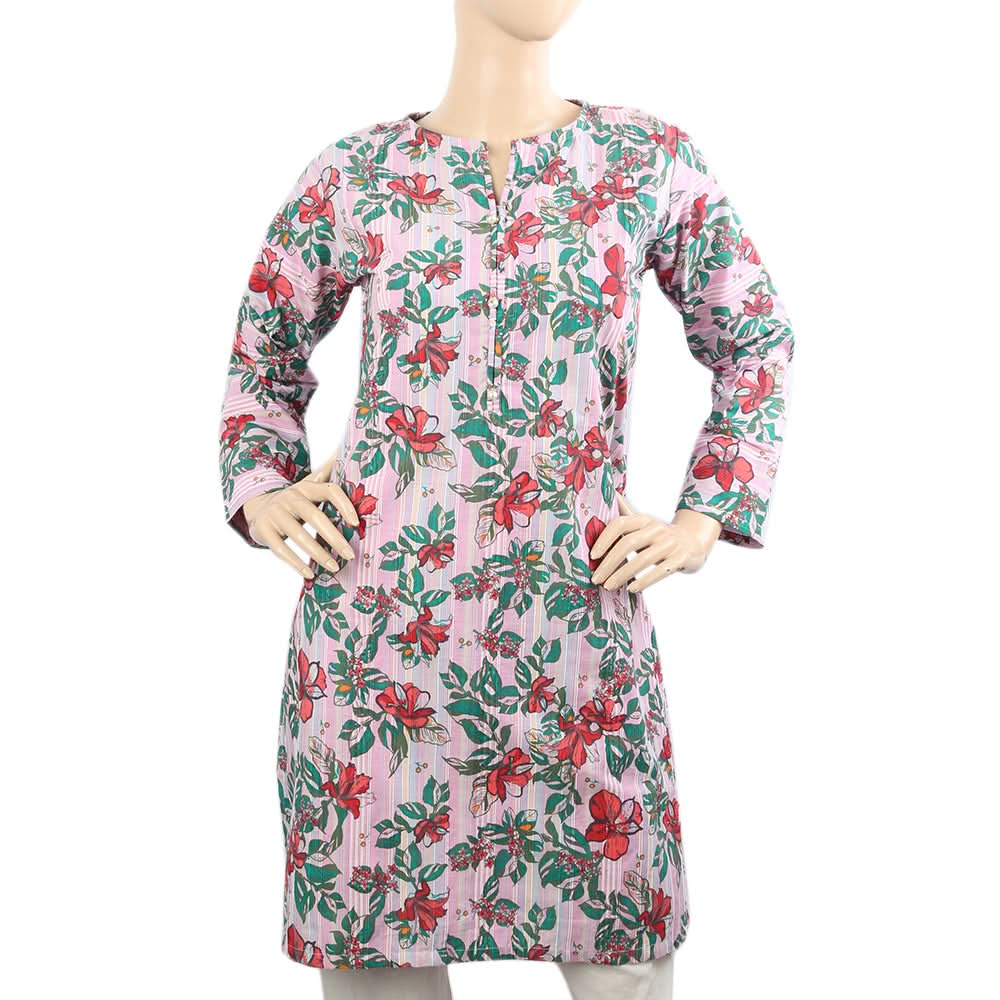 Women's Printed Kurti - Pink, Women Ready Kurtis, Chase Value, Chase Value