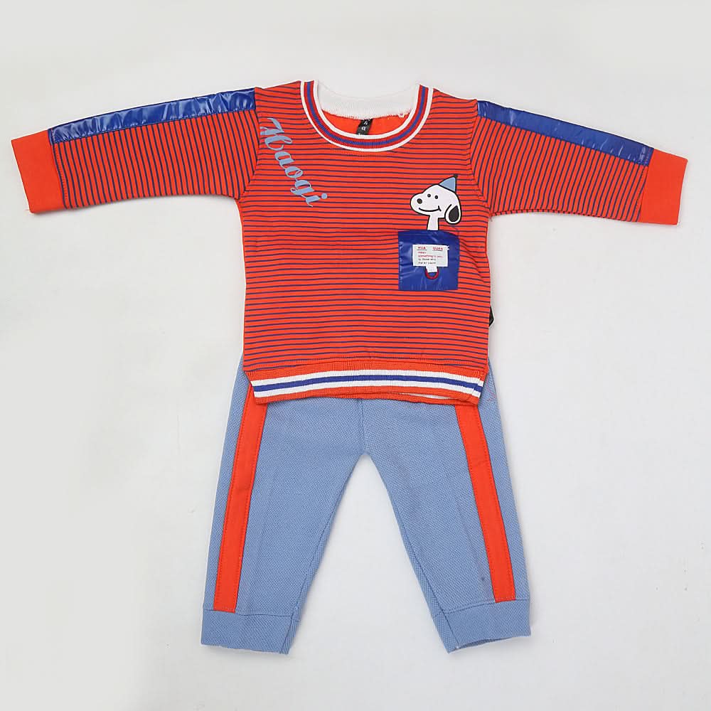 Boys Full Sleeves Fleece Suit - Orange, Kids, Boys Sets And Suits, Chase Value, Chase Value