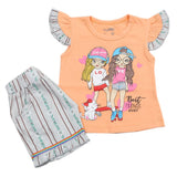 Newborns Girls Half Sleeves Suits - Peach, Kids, New Born Girls Sets And Suits, Chase Value, Chase Value