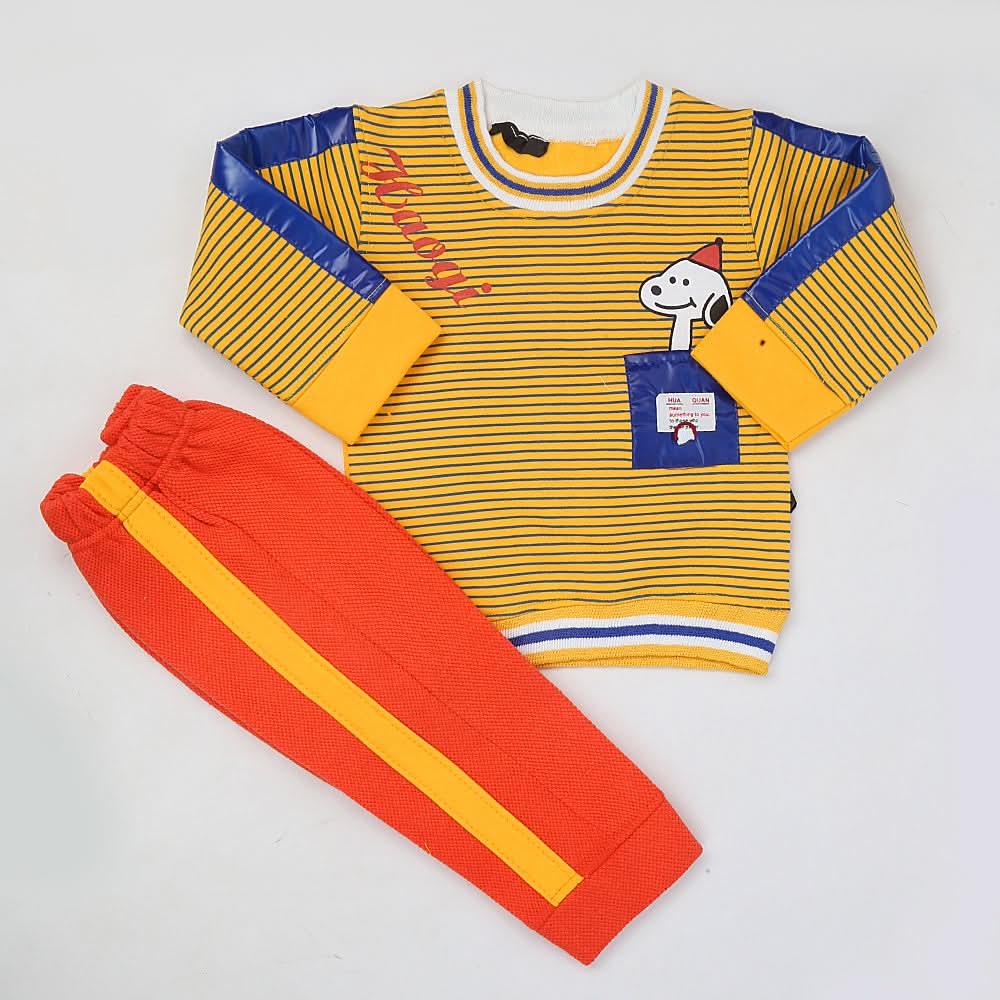 Boys Full Sleeves Fleece Suit - Yellow, Kids, Boys Sets And Suits, Chase Value, Chase Value