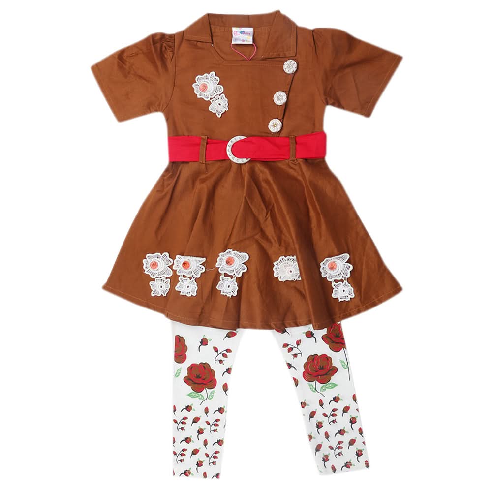 Girls Tights Suit - Brown, Kids, Girls Sets And Suits, Chase Value, Chase Value
