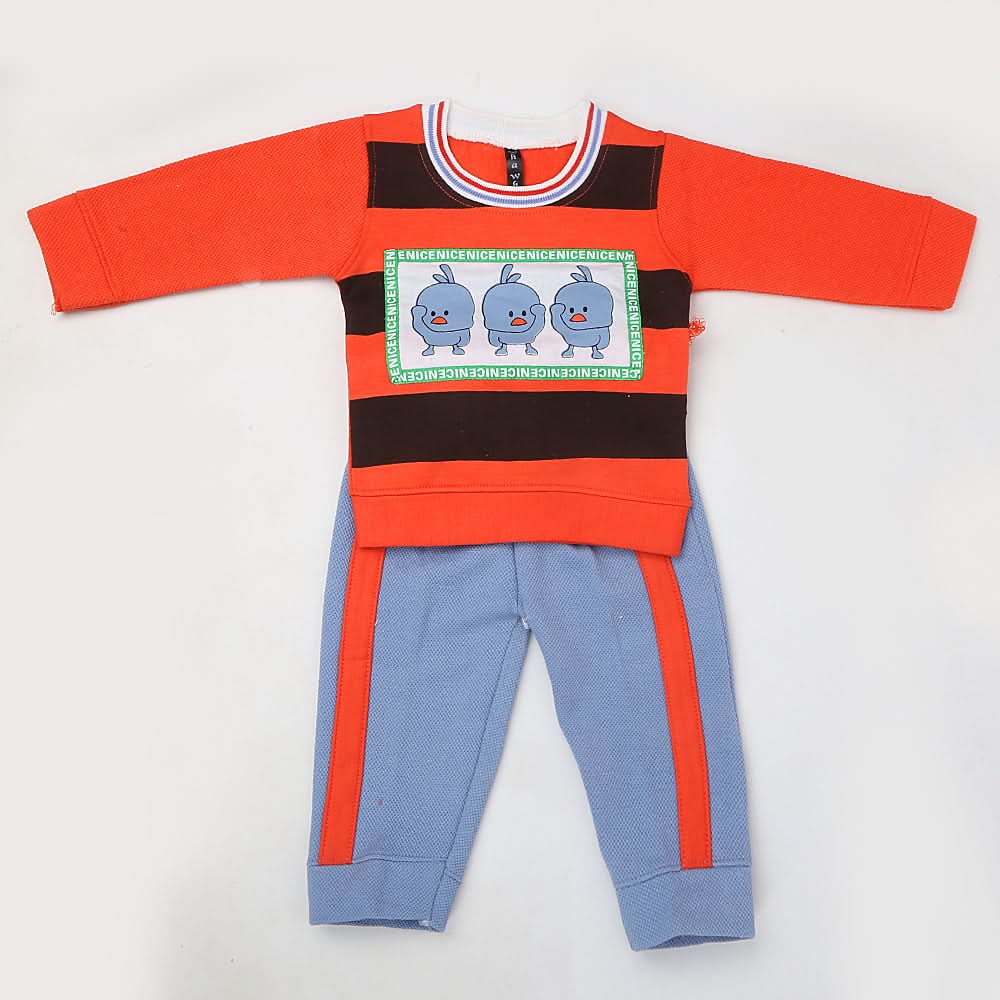 Boys Full Sleeves Fleece Suit 42717 - Orange, Kids, Boys Sets And Suits, Chase Value, Chase Value