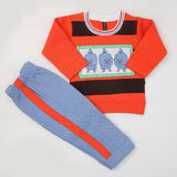 Boys Full Sleeves Fleece Suit 42717 - Orange, Kids, Boys Sets And Suits, Chase Value, Chase Value