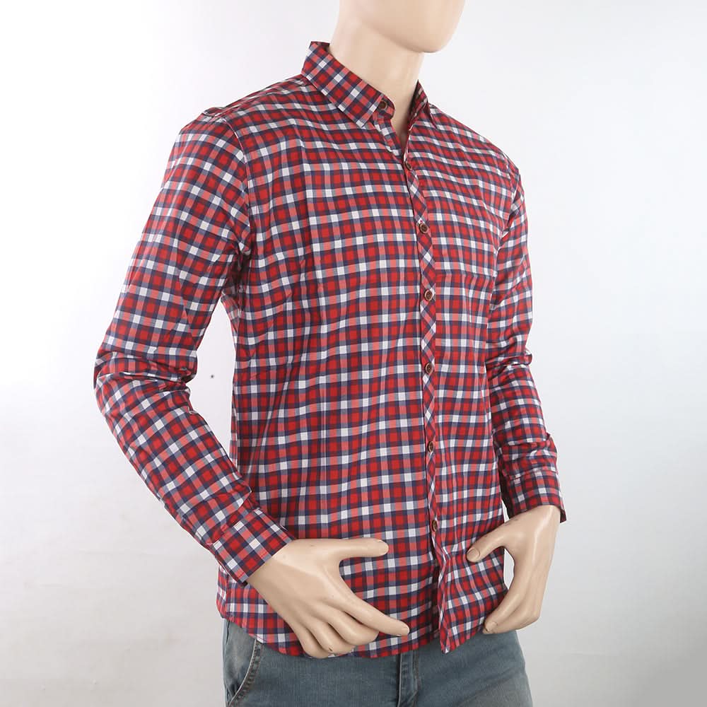 Men's Casual Check Shirt - Red, Men, Shirts, Chase Value, Chase Value