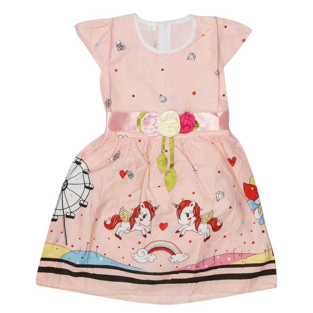 Girls Embroided Frock - Pink, Kids, Girls Frocks, Chase Value, Chase Value