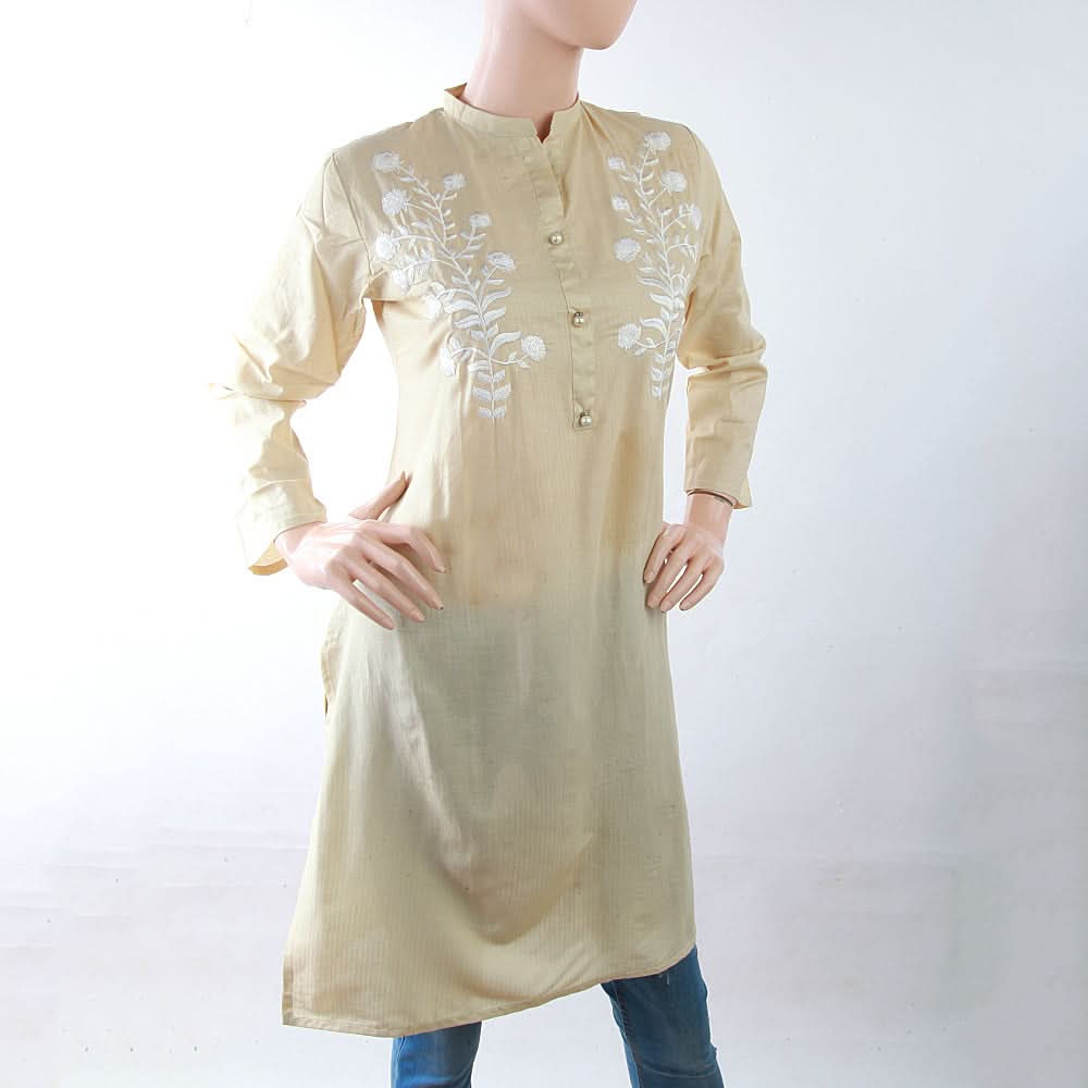 Women's Embroidery Kurti - Skin, Women, Ready Kurtis, Chase Value, Chase Value