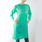 Women's Embroidery Kurti - Cyan, Women, Ready Kurtis, Chase Value, Chase Value