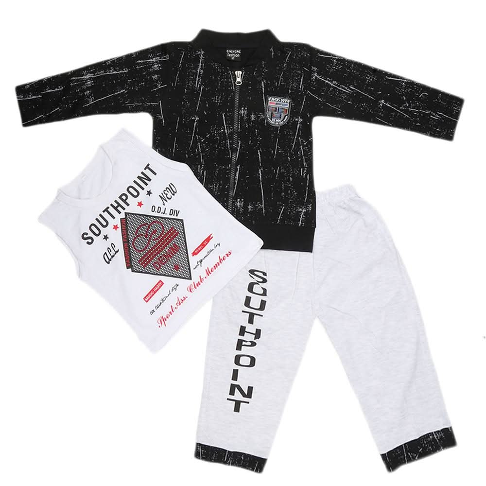 Boys 3 Pcs Suit - Black, Kids, Boys Sets And Suits, Chase Value, Chase Value