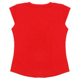 Girls Half Sleeves Printed T-Shirt - Red, Girls T-Shirts, Chase Value, Chase Value