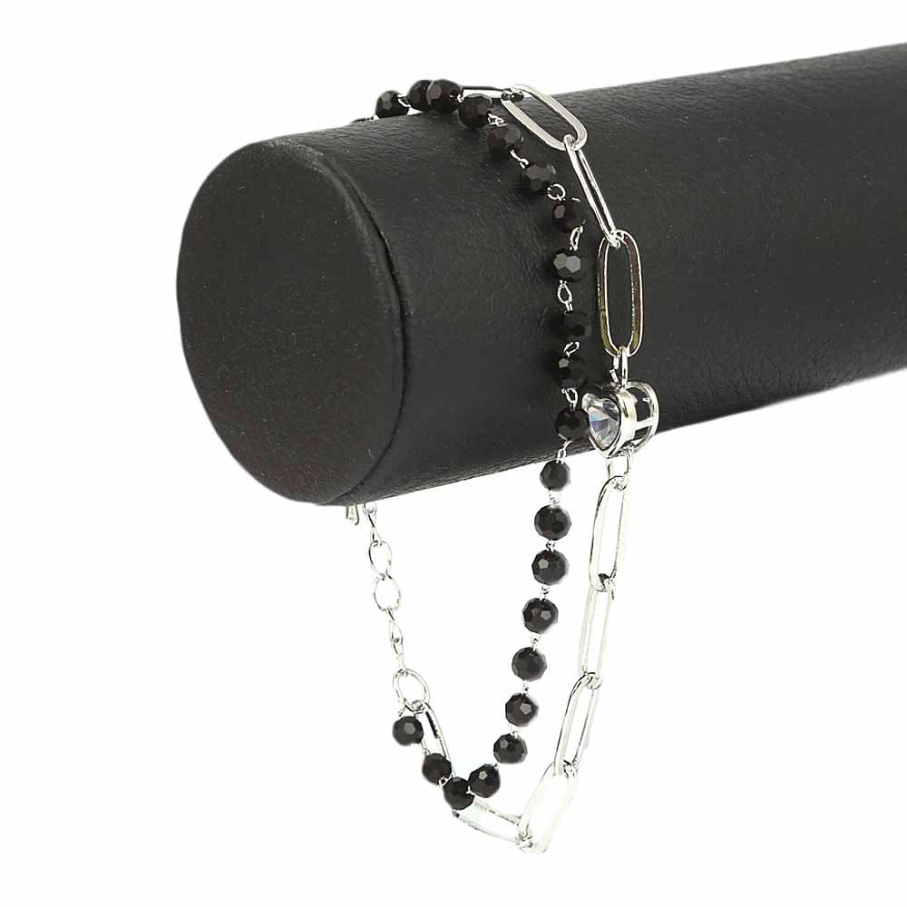 Women's Fancy Bracelet - Black & Silver, Women, Bangles & Bracelets, Chase Value, Chase Value