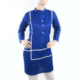 Women's Khaddar Kurti With Lace - Royal Blue, Women, Ready Kurtis, Chase Value, Chase Value