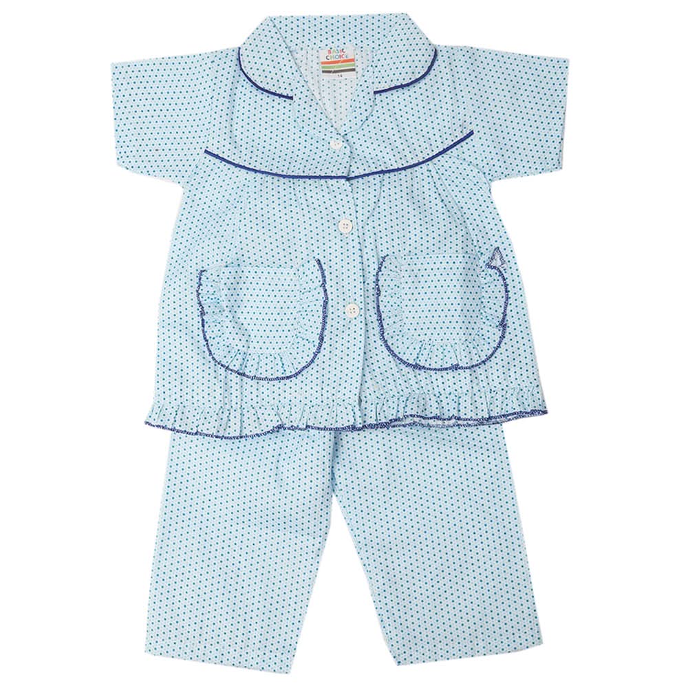 Girls Half Sleeves Sleeping Suit - Baby Blue, Kids, Girls Sets And Suits, Chase Value, Chase Value