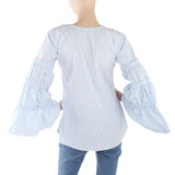 Women's Embroidery Western Top - Light Blue, Women, T-Shirts And Tops, Chase Value, Chase Value