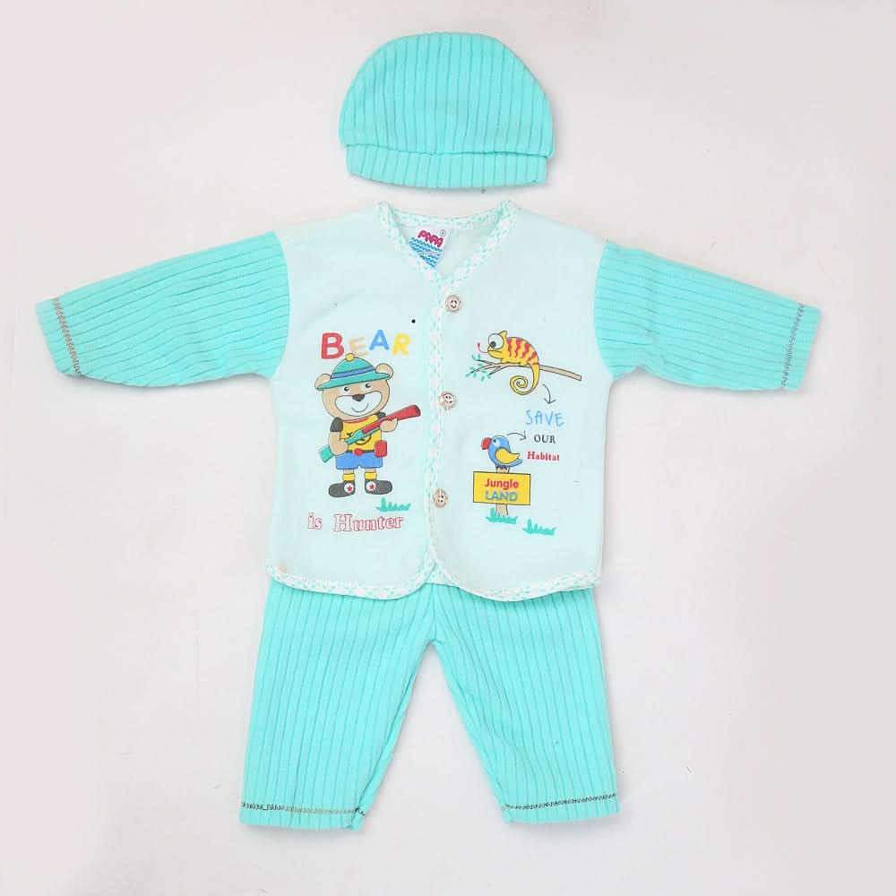 Newborn Boy Full Sleeves Polar Suit 3884 - Sea Green, Kids, NB Boys Sets And Suits, Chase Value, Chase Value