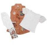Girls Half Sleeves Suit - Light Brown, Kids, Girls Sets And Suits, Chase Value, Chase Value
