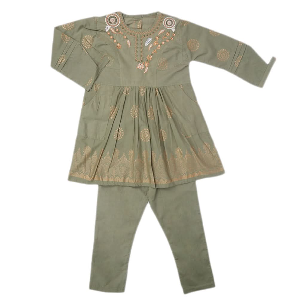 Girls Pajama Suit - Olive Green, Kids, Girls Sets And Suits, Chase Value, Chase Value