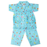 Girls Half Sleeves Sleeping Suit - Sky Blue, Kids, Girls Sets And Suits, Chase Value, Chase Value