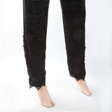 Women's Silk Printed Trouser With Lace - Black, Women, Pants & Tights, Chase Value, Chase Value