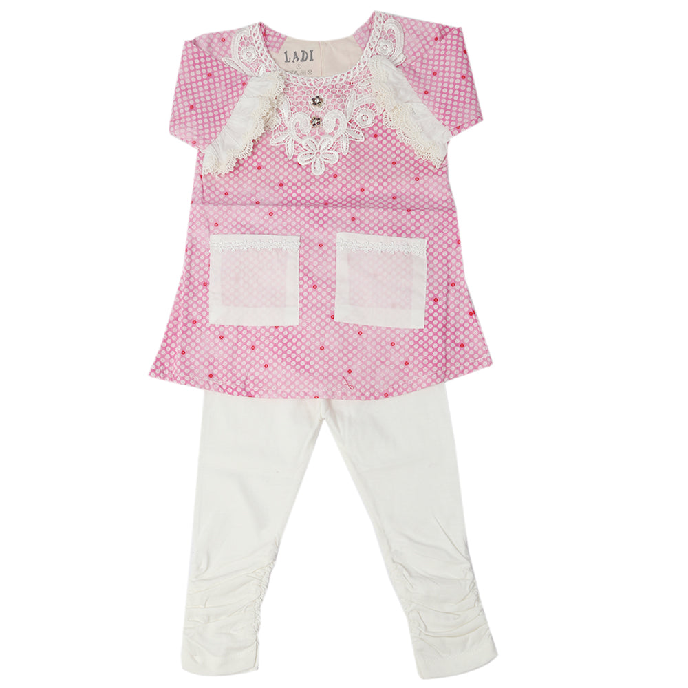 Newborn Girls Half Sleeves Suit - Pink, Kids, Newborn Girls Sets And Suits, Chase Value, Chase Value