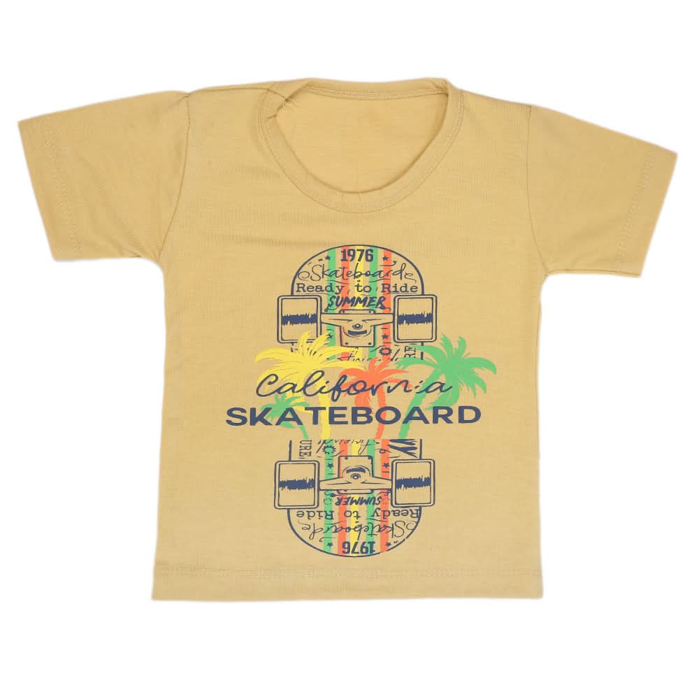 Boys Half Sleeves T-Shirt - Mustard, Kids, Boys T-Shirts, Chase Value, Chase Value