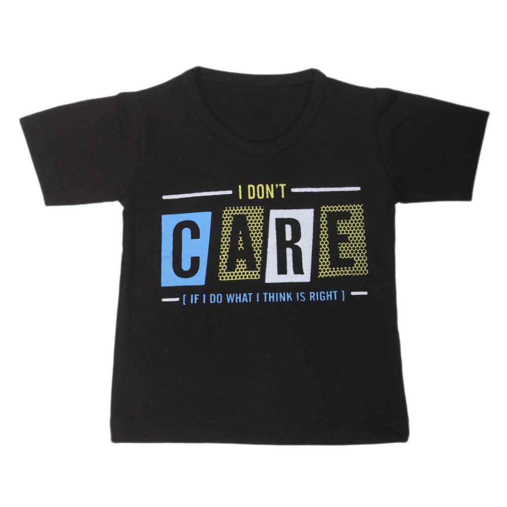 Boys Half Sleeves T-Shirt - Black, Kids, Boys T-Shirts, Chase Value, Chase Value