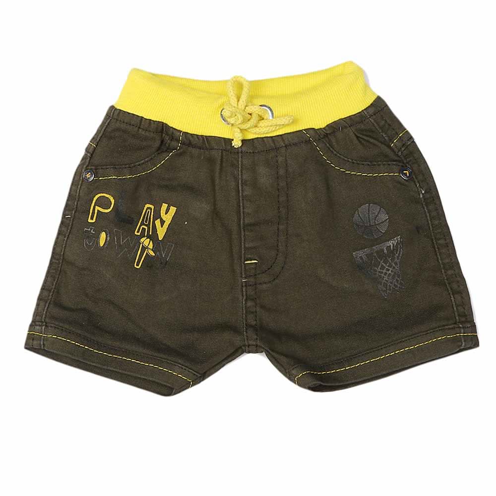 Newborn Boys Denim Short - Olive Green, Kids, NB Boys Shorts And Pants, Chase Value, Chase Value