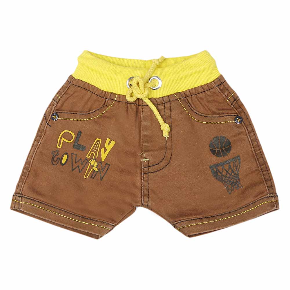 Newborn Boys Denim Short - Brown, Kids, NB Boys Shorts And Pants, Chase Value, Chase Value