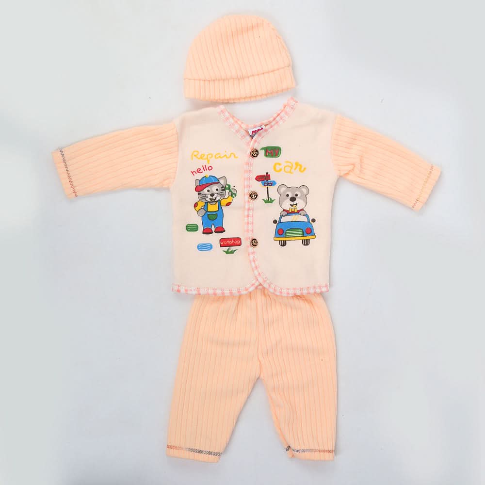 Newborn Boy Full Sleeves Polar Suit 10352 - Orange, Kids, NB Boys Sets And Suits, Chase Value, Chase Value