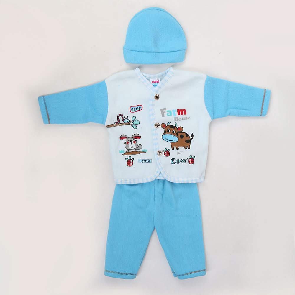 Newborn Boy Full Sleeves Polar Suit 10162 - Blue, Kids, NB Boys Sets And Suits, Chase Value, Chase Value