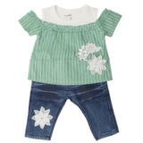 Newborn Girls Half Sleeves Suit - Sea Green, Kids, Newborn Girls Sets And Suits, Chase Value, Chase Value