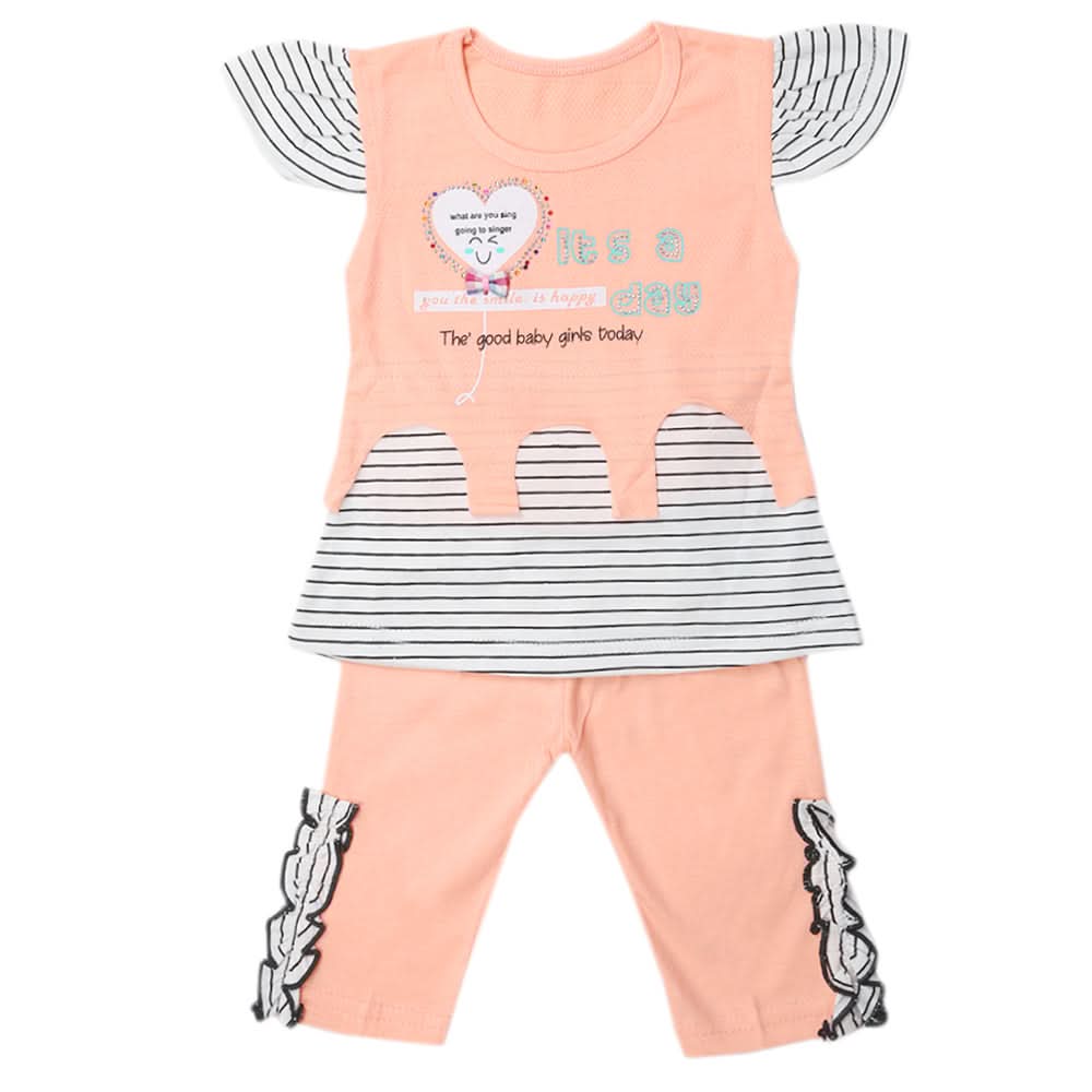 Girls Pajama Suits - Peach, Kids, Girls Sets And Suits, Chase Value, Chase Value