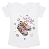 Girls Half Sleeves Printed T-Shirt - White, Girls T-Shirts, Chase Value, Chase Value