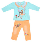 Newborn Girls Full Sleeves 2 Piece Suit - Cyan, Kids, NB Girls Sets And Suits, Chase Value, Chase Value