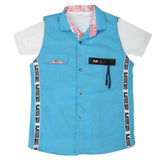 Boys Casual 2 Pcs Half Sleeves Shirt I40 - Mid Blue, Kids, Boys Shirts, Chase Value, Chase Value