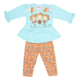 Newborn Girls Full Sleeves 2 Piece Suit - Cyan, Kids, NB Girls Sets And Suits, Chase Value, Chase Value