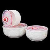 Embossed Vacuum Bowl 3 Pcs Set - White, Home & Lifestyle, Storage Boxes, Chase Value, Chase Value