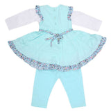 Newborn Girls Full Sleeves 3 Piece Suit - Cyan, Kids, NB Girls Sets And Suits, Chase Value, Chase Value