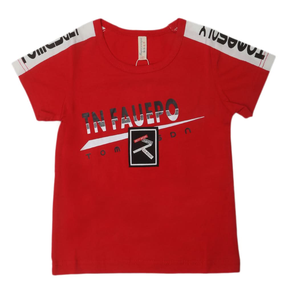 Boys Round Neck Half Sleeves T-Shirt - Red, Kids, Boys T-Shirts, Chase Value, Chase Value