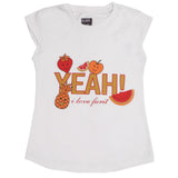 Girls Half Sleeves Printed T-Shirt - White, Girls T-Shirts, Chase Value, Chase Value