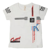 Boys Round Neck Half Sleeves T-Shirt - White, Kids, Boys T-Shirts, Chase Value, Chase Value