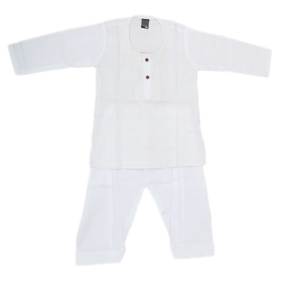 Newborn Boys Shalwar Suit - White, Kids, NB Boys Shalwar Suits, Chase Value, Chase Value